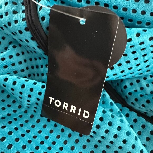 Torrid Swim Shorts Bottom 3X Teal Black Polka Dot Nylon Spandex NWT SW-2102 - Picture 8 of 9